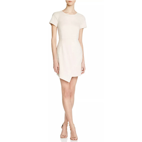 Aqua Dresses & Skirts - AQUA Tan Beige Neutral Faux Suede Short Sleeve Mini Dress Medium $169